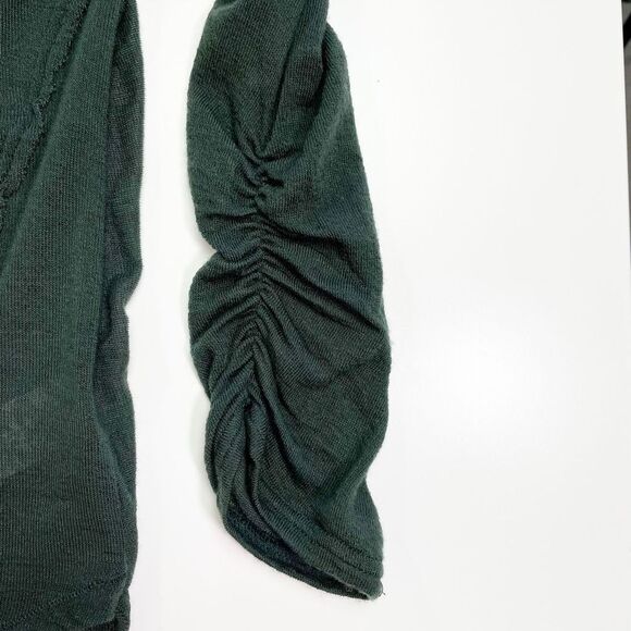 We The Free People Henley Keyhole Open Back Top Long Sleeve Deep Green XS NWOT - Picture 4 of 8